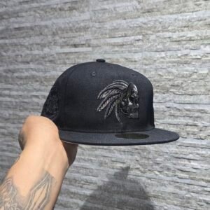 Gorra New Era – México Aztec Skull Warrior Liquid Titanium Prime Edition  (Negro)