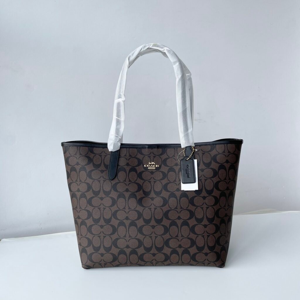 Bolsa Coach – City Tote (Cafe oscuro y negro)